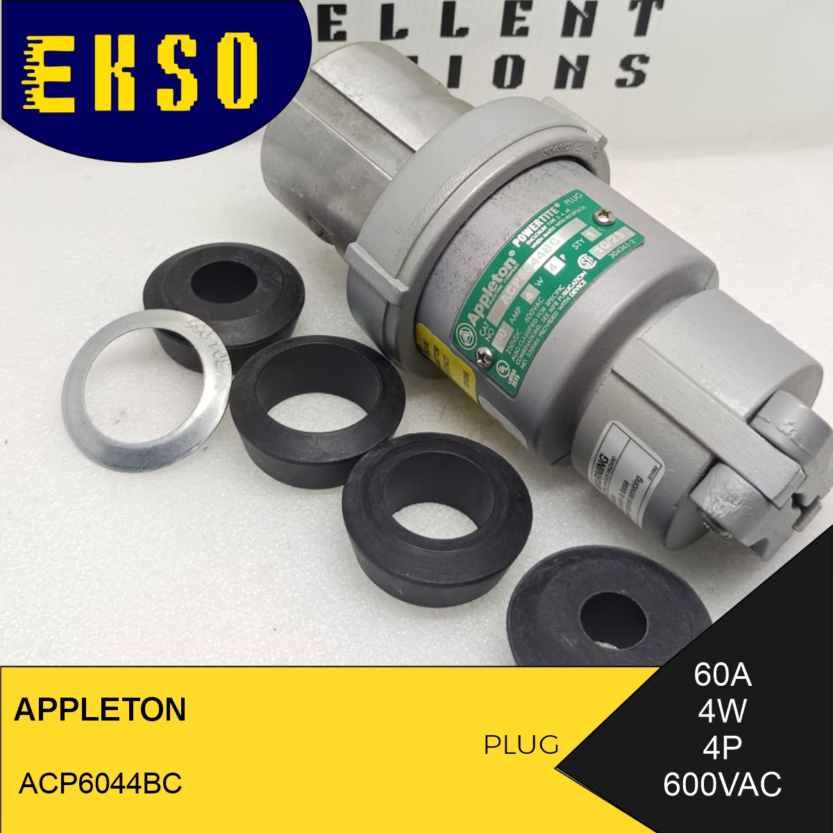 appleton acp6044bc 60a 4w4p plug (600vac/250vdc)