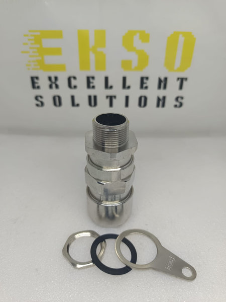HAWKE, 501 453 RAC L B M25 BRASS NICKEL-PLATED CABLE GLAND M25 (L SERIES)